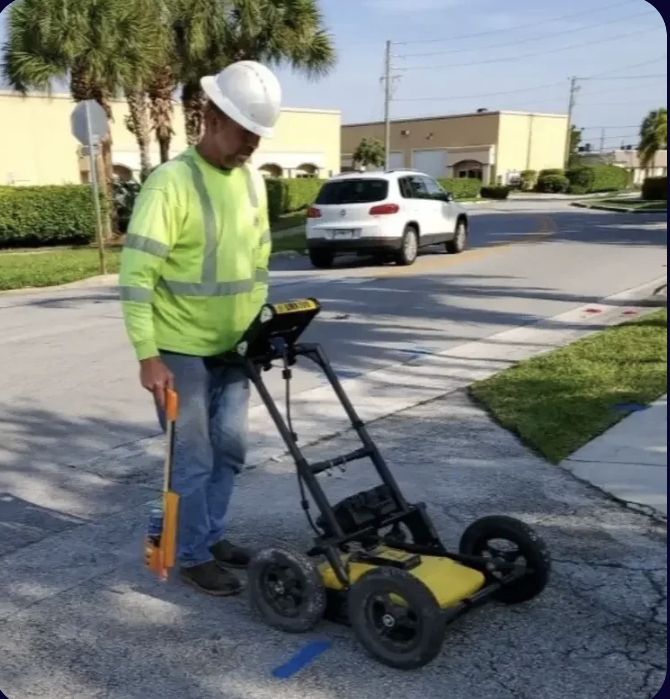 GPR scanning step two utility verification South Florida