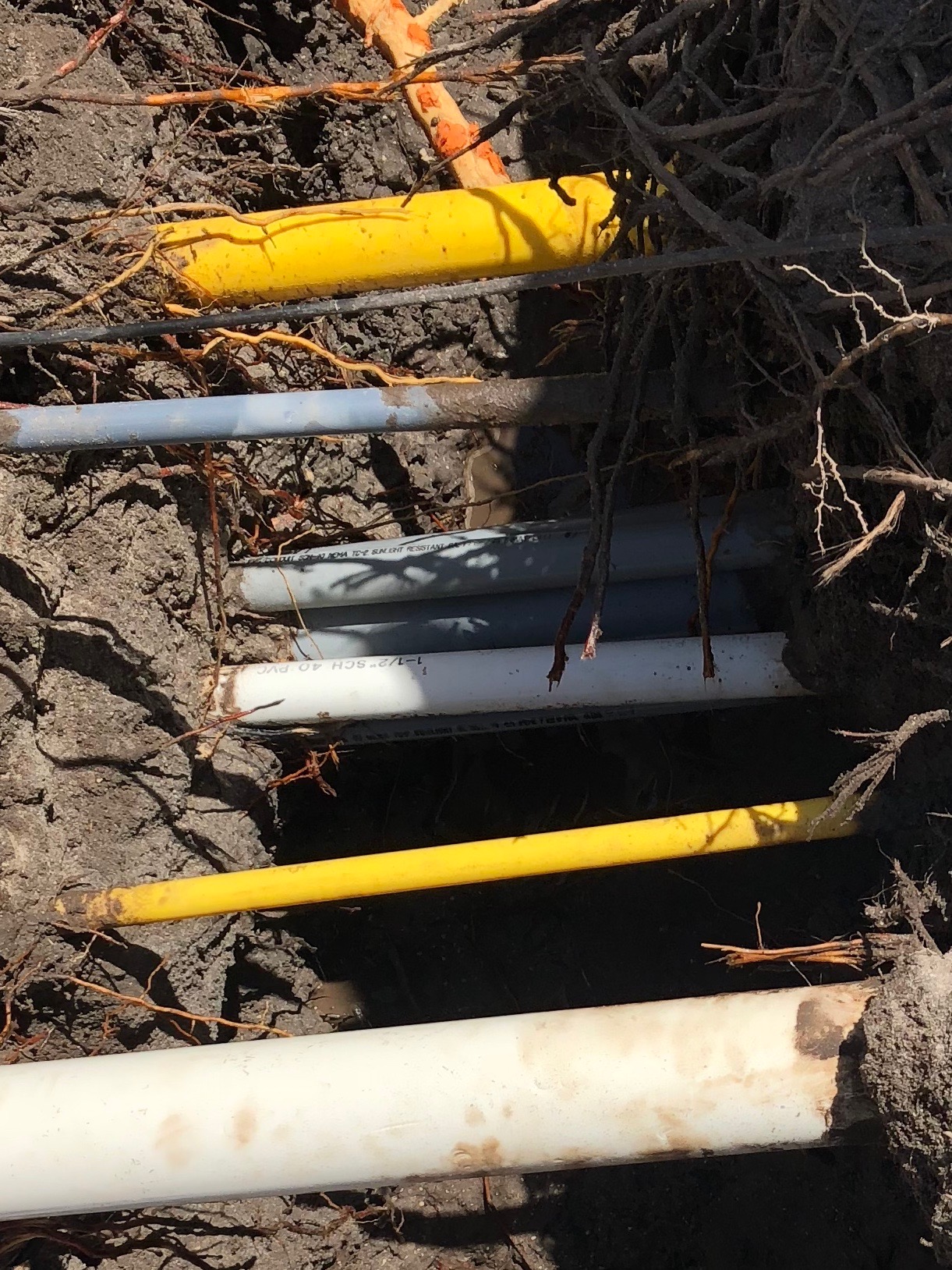 US Utility Potholing exposed underground utilities gas water lines South Florida